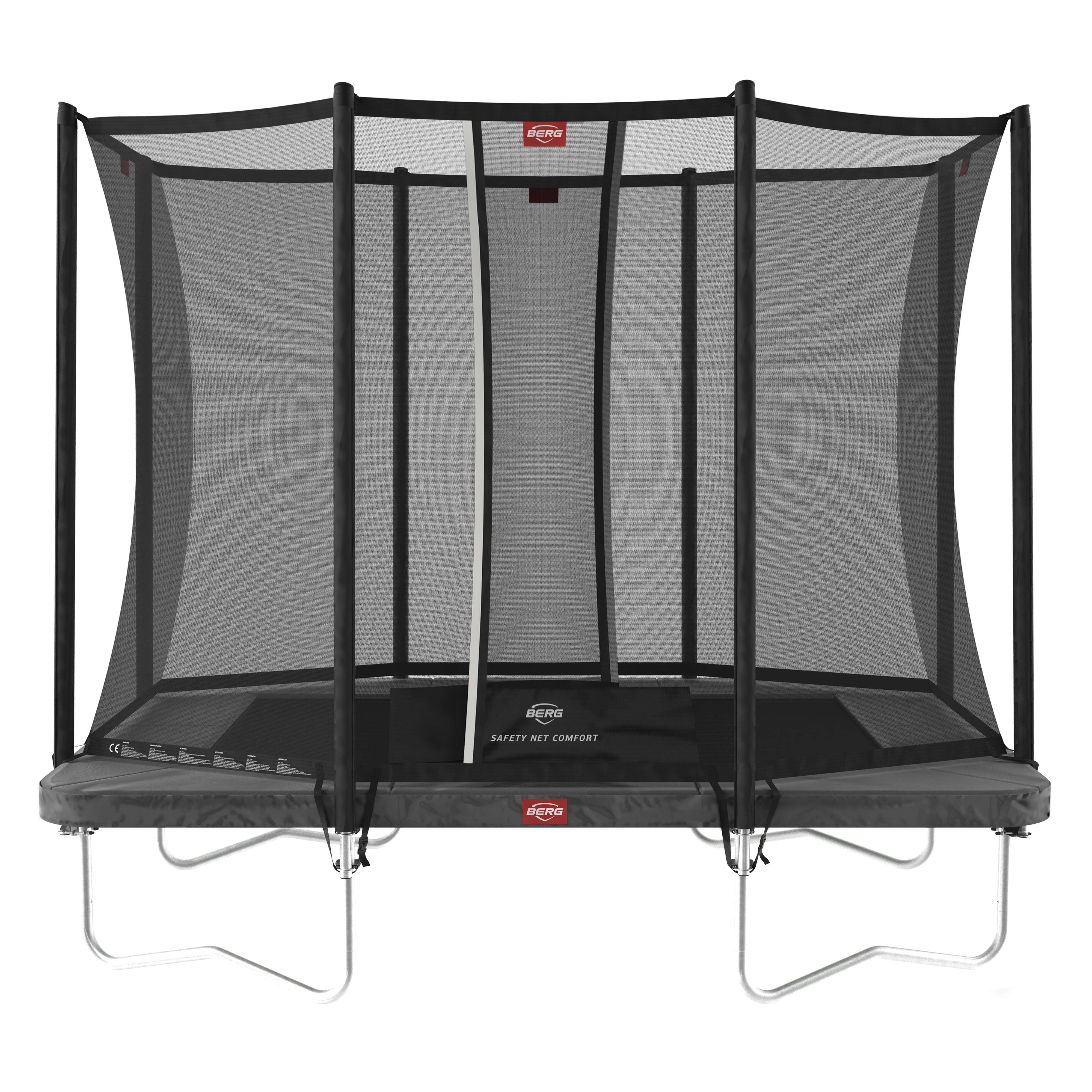 BERG Ultim Favorit Regular 280 Grey — Rectangular trampoline with safety net